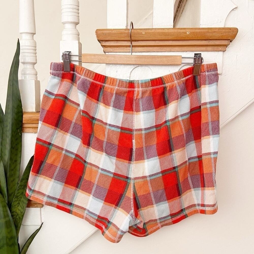 Old Navy Plaid Pajama Pj Shorts Elastic Waist Pull-On Flannel Size L Large